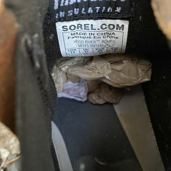 Mens Sorel Hood River Waterproof Insulated Brown Leather Ankle Boots US Size 12 - Picture 5 of 9